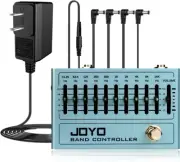 R-12 EQ 10-Band Equalizer Pedal Bundle with DC 9V Pedal Power Supply (800Ma -1A)