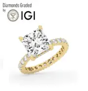Princess Solitaire Labgrown Diamond Engagement Ring 14k Yellow Gold 5.20 Ct