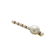 Culturesse Lux 8.5cm Vintage Pearly Barrette Clip Women's Accessory White/Gold