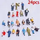 24x Model People Figure Mix Painted Passenger Train Railway Building Scale 1:87