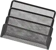 KICHOUSE Classic Finish Metal Mesh File Magazine Holder 4 Compartments for Home Office Desktop Documents Organizer