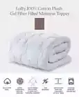 Ella Jayne Lofty 100% Cotton Plush Gel Fiber Filled Mattress Topper, Twin