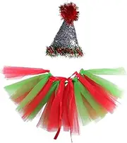 PENIKOKO 2pcs Pet Christmas Hat and Dress Adorable Xmas Decoration Outfit for Dogs and Cats Comfortable and Soft Material for Holiday Parties and Photography