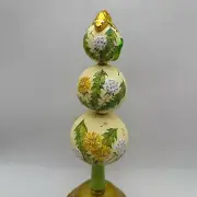 2005 Patricia Breen Chameleon Finial Dandelion Amuck 13" Tree Topper Yellow Gold