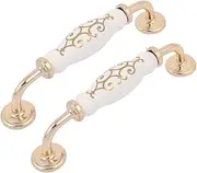 Ceramic Knob,Cabinet,Furniture Pull Handles,Door Pull,Drawer Pull Handle,Cabinet Wardrobe Drawer Door Ceramic Pull Handle Knob Hole Pitch 128mm 2pcs