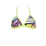 Arena - Women's Tulum Tie-Back Bikini Swimsuit Top - Black, Leaf - 30