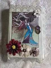 Vintage Style Swans & Maidens Hardback Junk Journal Handmade By Louise McGuire