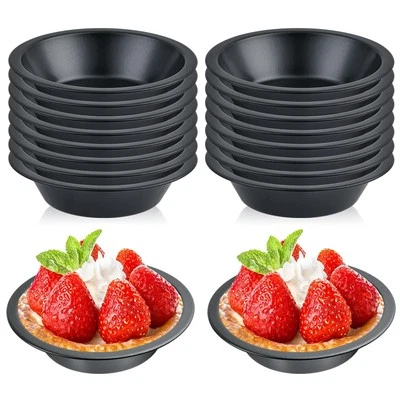 16 Pack Mini Pie Pans, 5 Inch Reusable Round Pie Tins Nonstick Pie Plate, Car...