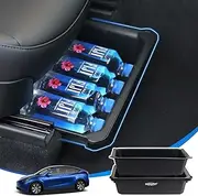 Under Seat Storage Box Organizer for Tesla Model Y (1 pack), Upgraded ABS + TPE Double Layer Hidden Storage Box, Washable Underseat Storage Organizer fit Tesla Model Y Accessories 2021-2024