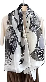 [HAMKVBPR] Neck Scarfs for Women Women Silk Scarf Simple Camellia Chiffon Large Square Scarf Scarf Ladies Neckerchiefs