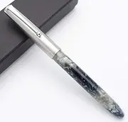 JINHAO 51A Celluloid Acrylic Fountain Pen Steel Cap (Gray Marble, Extra Fine Nib 0.38mm)