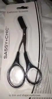 New Sassy+Chic Trim and Shape Eyebrow Scissors Black