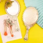 Pieces Vintage Handheld Mirror Portable Embossed Flower Mirror Hand Held Decor
