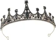 [SAFIGLE] 1 PC Baroque Style High End Tiara Crown Elegant Crystal Hair Accessory for Brides Lightweight Bridal Headdress Unique Black Wedding Decoration for Women
