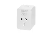 Arlec White Grid Connect Smart Plug In Socket With Energy Meter Single Pack