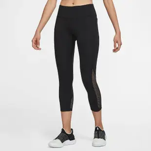 【NIKE 耐吉】緊身褲 Rise Leggings 女款 黑 運動 口袋 健身 慢跑 長褲 內搭(DM7724-010)