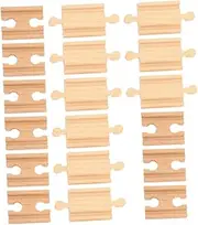 18pcs Wooden Train Track Durable Expansion Tracks for Boy Girl Compatible with Wooden Train Kits Stimulates Logical Thinking for Year Olds