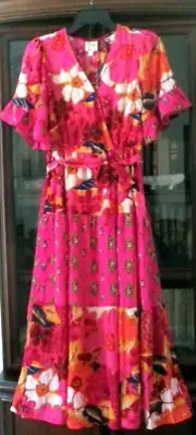 NWT Anthropologie Fig Flower Tiered Belt Seersucker Peasant Dress PS PM PL PXL
