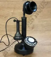Vintage Style Working Table Tope Phone Antique Candlestick Rotary Dial Telephone