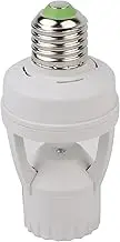 Sluffs Motion Sensor Light Socket, E27 LED Lamp Bulb Holder Light Switch Socket Adju-Stable Infrared Motion Sensor AC110-240V, Automatic Light Control for Bathroom, Stairs, Door, Garage, Etc