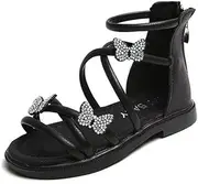 [TangDao] Girls Sandals Fashion Summer Strappy Flats Gladiator Sandals Shoes with Decoration Heel Zipper For Toddler/Little Kid/Big Kid