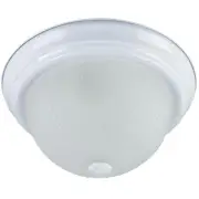 Sunlite 13" Decorative Dome Ceiling Fixture, Smooth White Finish, Frosted Glass