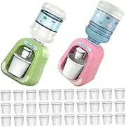 Milisten 1 Set Mini Water Dispenser for Cute Cartoon Design with Cups for Play Kitchens Role Playing Develops Creativity Hand Eye Coordination Lightweight Portable