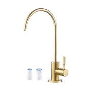 Nevenka Water Filter Faucet Stainless Steel for Reverse Osmosis Systems-Gold
