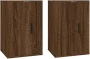 Wall Mounted TV Cabinet Set of 2 | Engineered Wood TV Unit | Modern Brown Oak Finish | Space-Saving Design 40x34.5x60 cm | Perfect for Living Room & Small Spaces