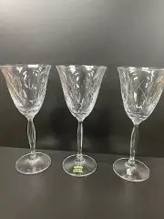 3 Mikasa Glass Dune Grass Wine Water Goblets 8 1/2" UNUSED MINT with tags