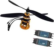 Double Propellers RC Plane Motor Kit Replacement RC Plane Helicopter High Speed Propeller for RC Glider Airplane Multirotors, Motor 30A ESC