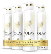 Olay Body Wash Cleansing & Firming For Womem With COLLAGEN & Vit B3 (4pk)