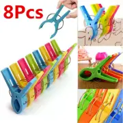 8 Pcs Beach Towel Clips Plastic Quilt Pegs For Laundry Sunbed Lounger Clothes