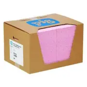 Pig Absorbent Pads Universal Spill Mat 22 Gal 100 Pack Pink Chemical Sorbent Pad
