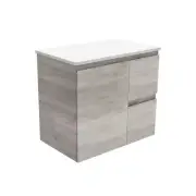 Fienza Bathroom Vanity 750 Cabinet Wall Hung Cupboard Two Drawer Grey 75XR