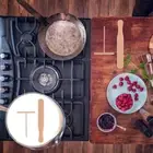 2 Pcs Pancake Wooden Rake Scraper Spatula Breakfast Cooking Gadgets