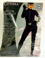 CATWOMAN Black/Purple 1 Piece Bodysuit Halloween ZENTAI Small, New Open Box