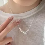 【EMI 艾迷】韓系美好愛心天然珍珠鎖骨鍊項鍊