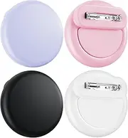T Tersely【4 Pack】 Waterproof Holder for AirTag, Silicone case Holder with Invisible Pin, Anti Lost, for Kids, Elderly, Luggage, Clothing, Backpack, Family Travel. (Black White Pink Purple)