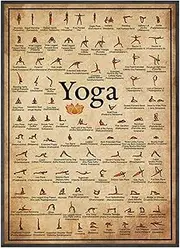 YOGA WORKOUT POSTER - Yoga Stretching Poster Full Body Poster Card Poster Stick Pose | Fitness Accessories, Yoga Poster with Poses for Women Men for