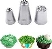 Grass Piping Tip for Cake Decorating,Grass Tip 233 234 29,Cake Icing Tips for Frosting Grass,Hair,Fur,3 Pcs