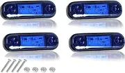 Car Side Marker Lights Blue, 3LED Car Marker Lights 12V-24V Universal Car Side Indicators Lights IP65 Waterproof Front Rear Side Light Position Warning Lamps for Truck Lorry RV Caravan (Pack for 4)