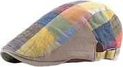 [Generic] Men's Beret Hat Spring and Summer Thin Section Colourful Plaid Duck Tongue Forward Hat Men Women Beret Outdoor Sun Hat