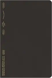 Nitoms SS0117 2025 A5 Slim Monthly Black Notebook (Begins December 2024)