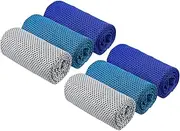 uxcell Cooling Towel 40"x12", 6Pcs Ice Towel for Neck and Face, Soft Breathable Chilly Sweat Absorbing for Yoga Sports Camping Fitness Running Golf, Multicolor