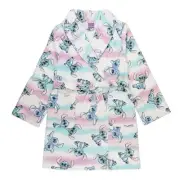 Disney Girl's Lilo & Stitch "Wave Stitch" Luxe Plush Fleece Robe Size 6 Multi