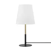 Globe Electric 61000045 16" Table Lamp, Matte Black, Brass Accents, White Lin...