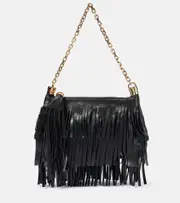[Chloe] Chloé Chloé Foulard fringed leather shoulder bag One Size black