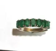 Natural Emerald Gemstone Ring 925 Sterling Silver Ring Birthstone Handmade Ring