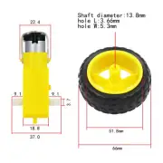 DC 3V-12V Gear Motor Plastic Tire Wheel Kit For Arduino Smart Car Robot
